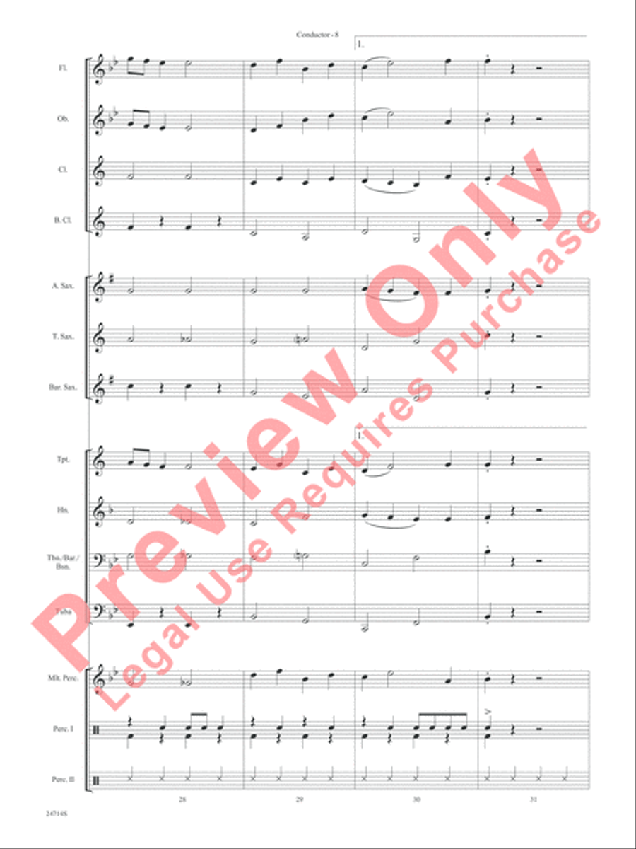 Santa Claus Is Comin' to Town Concert Band scores gallery preview page 10