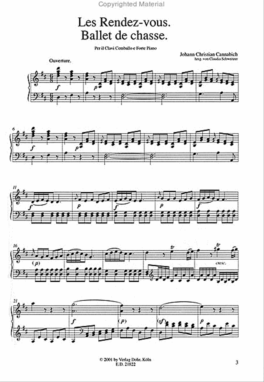 Les Rendez-Vous für Cembalo oder Klavier -Ballet de Chasse- Piano scores gallery preview page 2