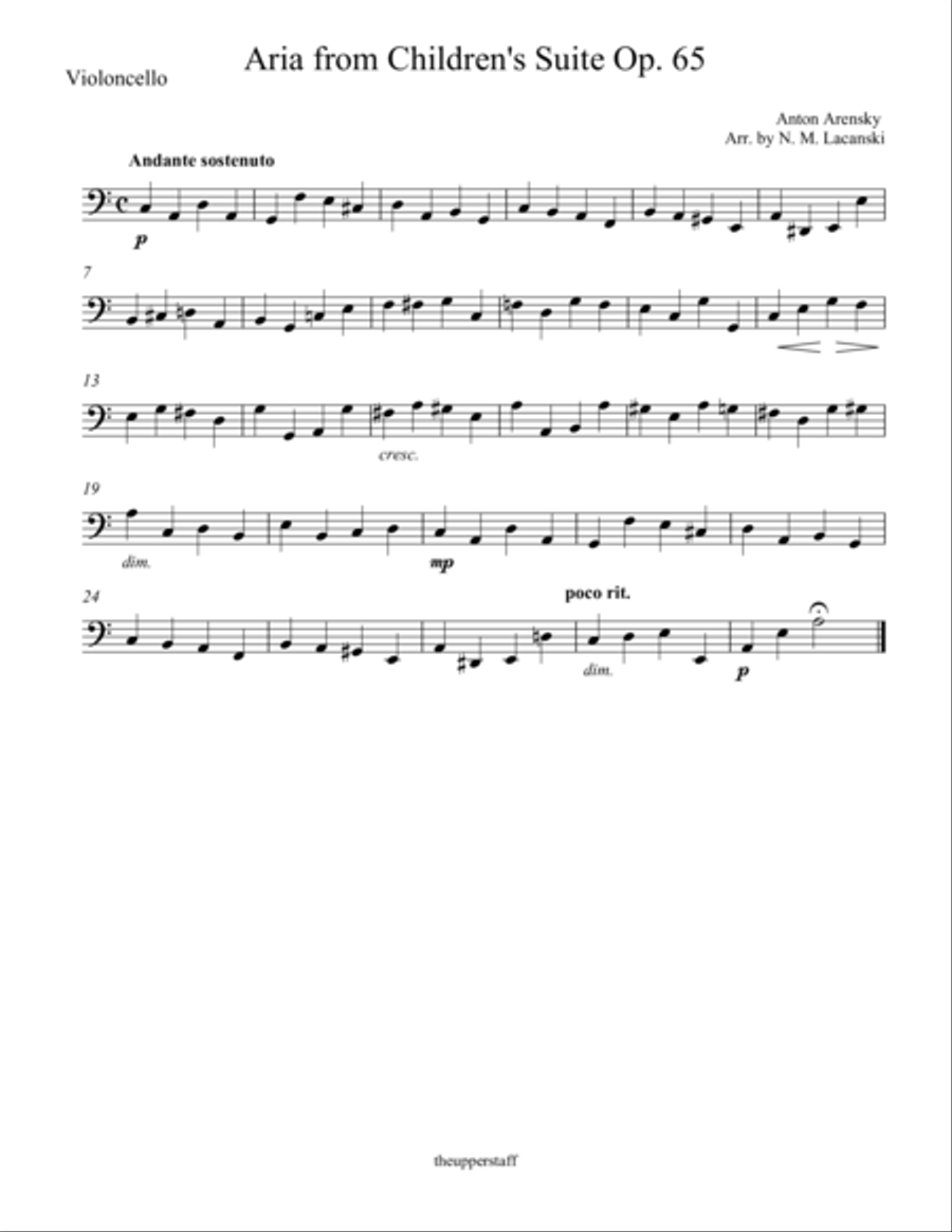 Aria from Children's Suite Op. 65 String Trio scores gallery preview page 3