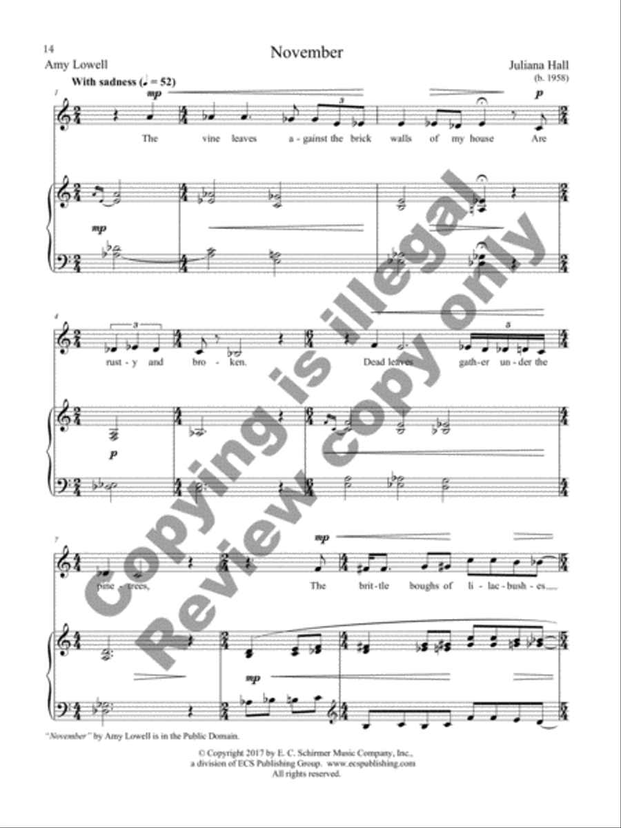 Theme in Yellow: 7 Songs for Mezzo-Soprano and Piano Mezzo-Soprano Voice scores gallery preview page 21