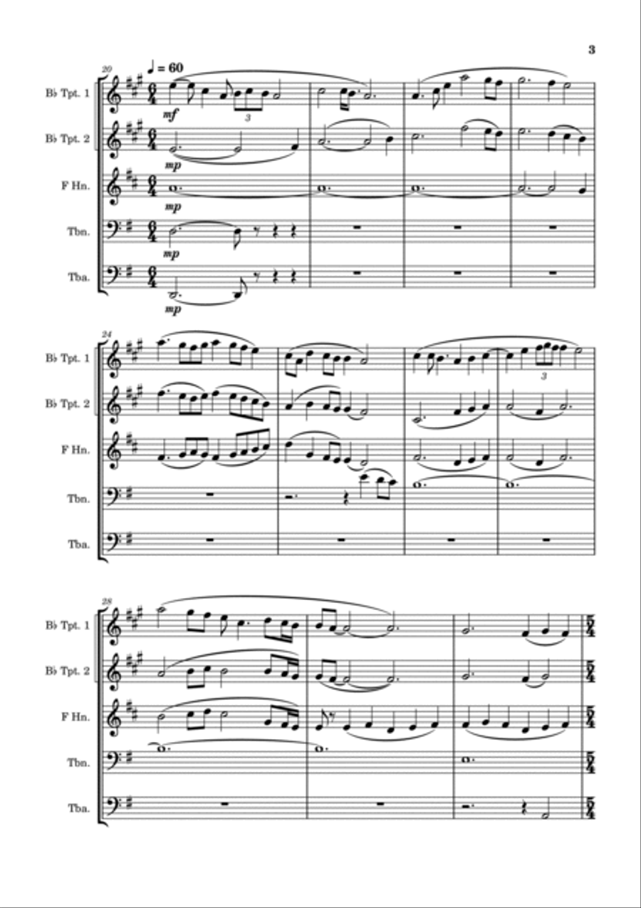 Pines of Rome - Respighi - Brass Quintet Brass Quintet scores gallery preview page 3
