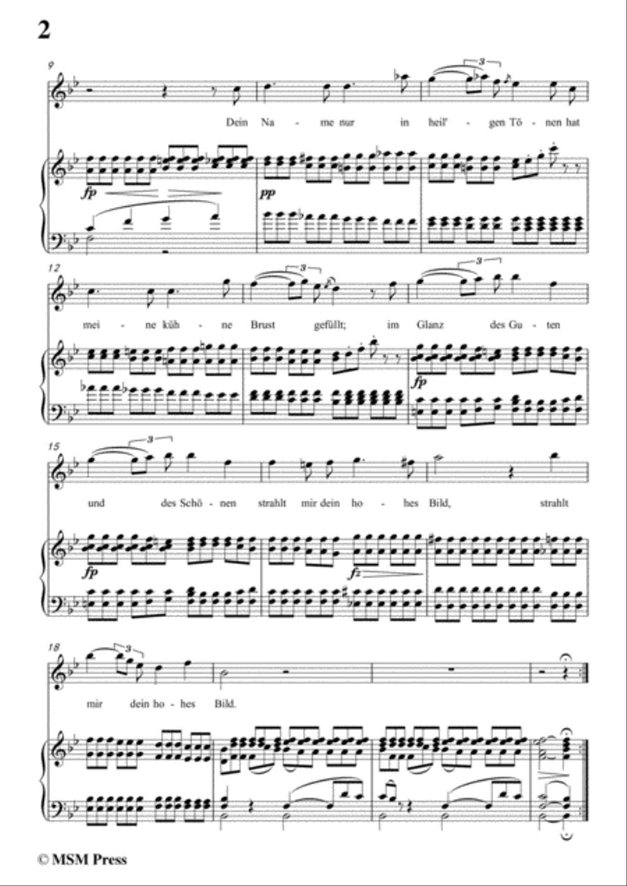 Schubert-Liebesrausch,in B flat Major,for Voice and Piano Piano, Vocal scores gallery preview page 4