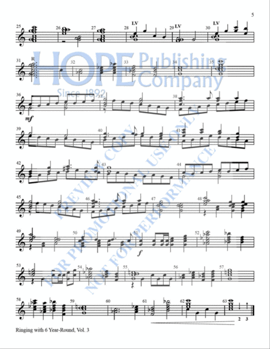 Ring With 6 Year-Round, Vol. 3 Handbell Choir scores gallery preview page 6