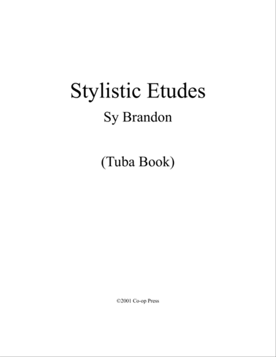 Stylistic Etudes for Tuba Tuba scores gallery preview page 1