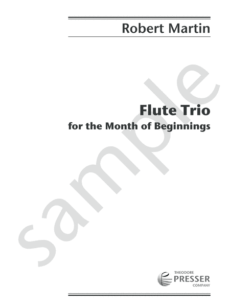Flute Trio for the Month of Beginnings