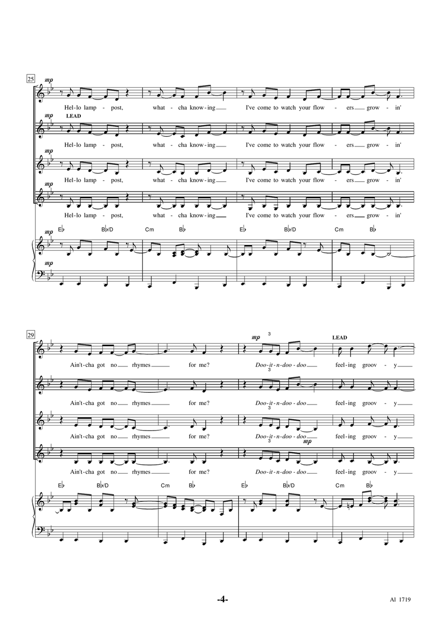 The 59th Street Bridge Song (Feelin' Groovy) SSAA scores gallery preview page 4