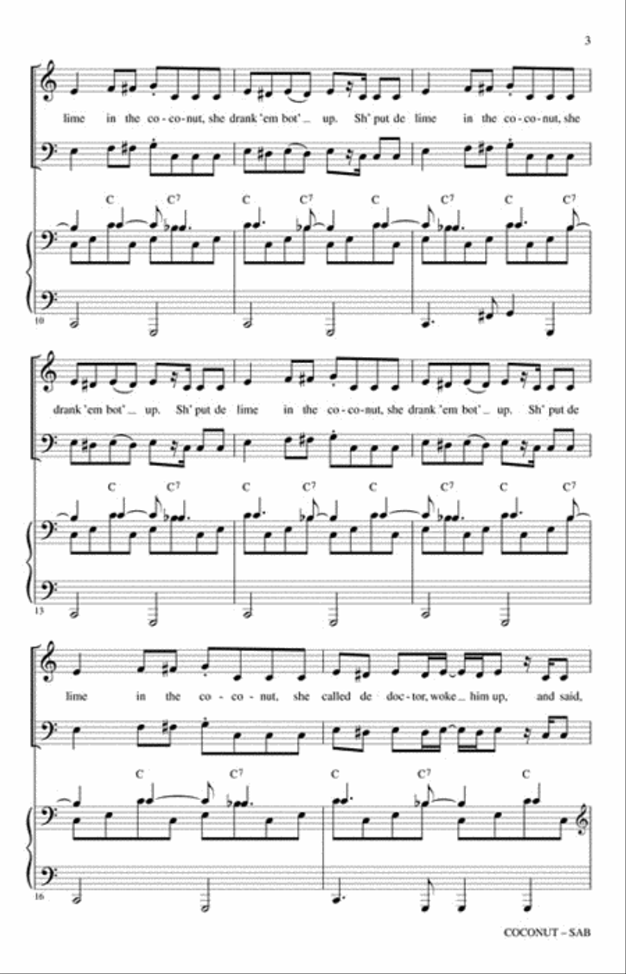 Coconut Coconut 3-Part scores gallery preview page 3