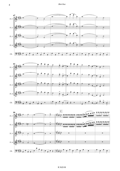 Bini-stac pour quatuor de flutes et contrebasse