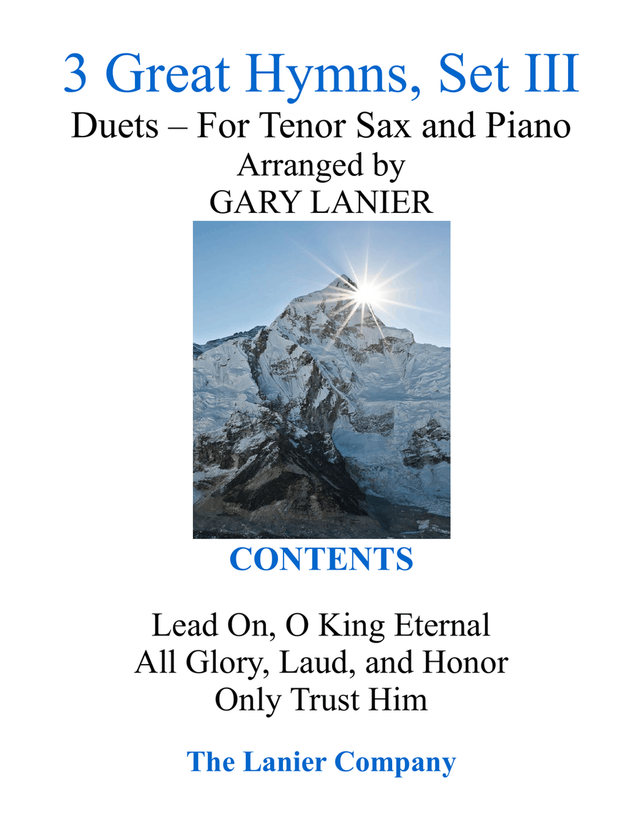 Gary Lanier: 3 GREAT HYMNS, Set III (Duets for Tenor Sax & Piano) Woodwind Duet scores gallery preview page 1