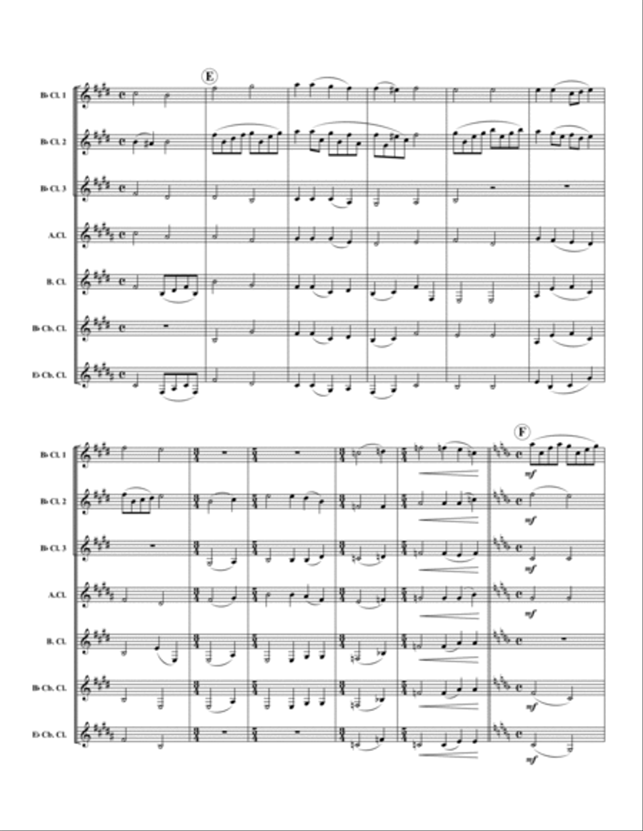 Hymn of Gladness (Variations) Clarinet Choir scores gallery preview page 4
