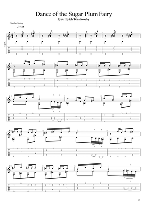 Dance of the Sugar Plum Fairy from the Nutcracker Suite (Solo Fingerstyle Guitar Tab)