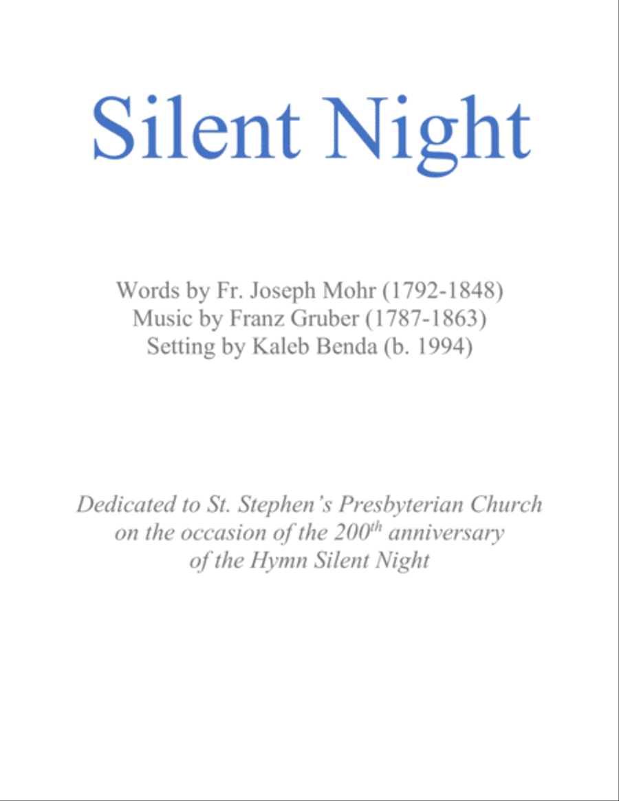 Silent Night Silent Night 4-Part scores gallery preview page 1