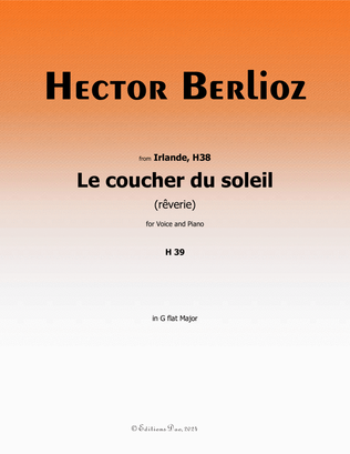 Book cover for Le coucher du soleil, by Berlioz, in G flat Major