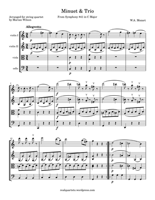 Mozart: Minuet from Symphony no. 41 (string quartet)
