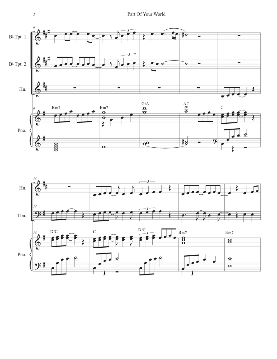 Part Of Your World Part Of Your World Brass Ensemble scores gallery preview page 2