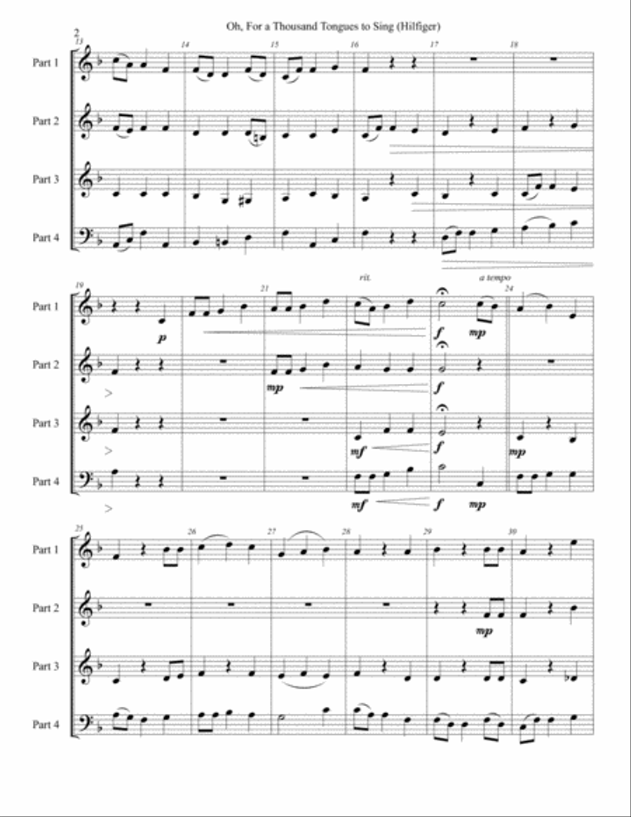 Oh, for a Thousand Tongues to Sing Concert Band scores gallery preview page 5