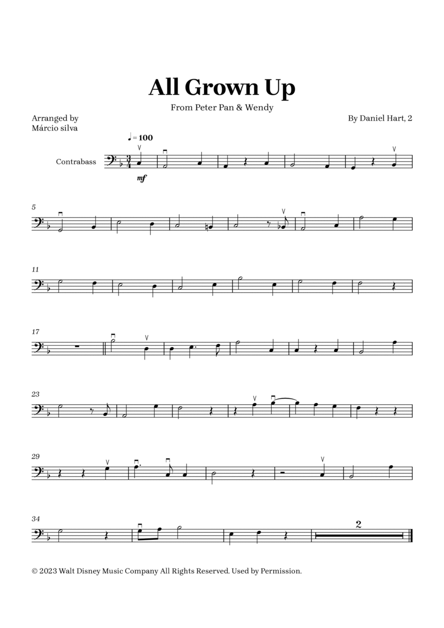 All Grown Up Double Bass scores gallery preview page 1