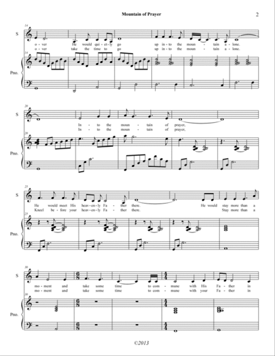 Mountain of Prayer Voice scores gallery preview page 2