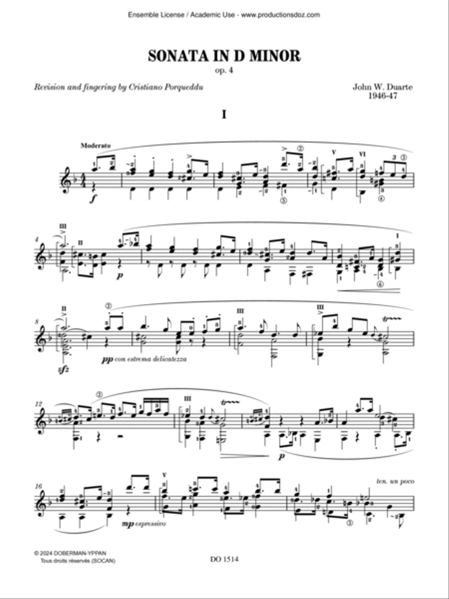 Sonata in D minor, Op. 4 Classical Guitar scores gallery preview page 3
