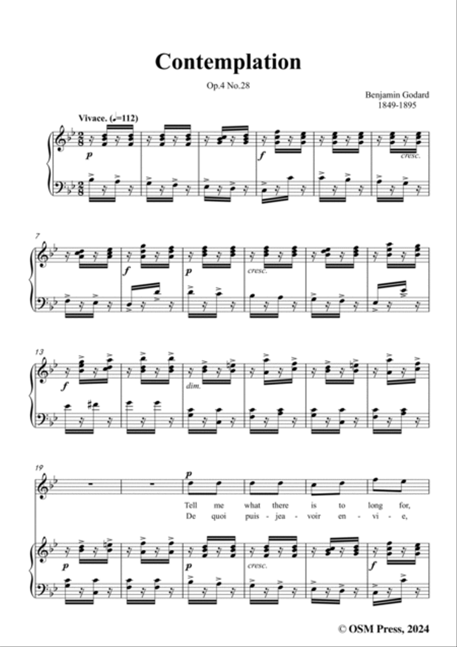 B. Godard-Contemplation,Op.4 No.28,in B flat Major Voice scores gallery preview page 3