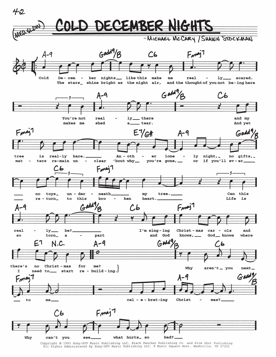 Cold December Nights Voice scores gallery preview page 1