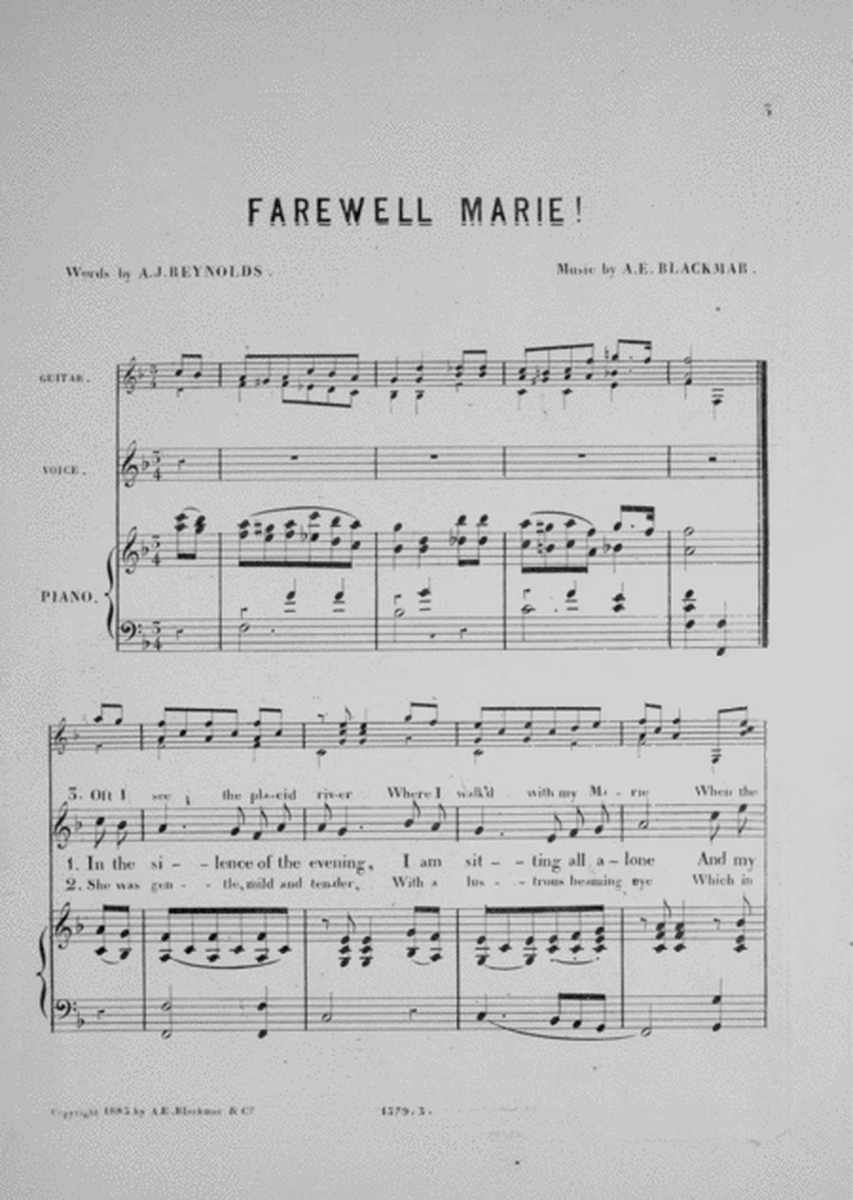 Farewell Marie! Song