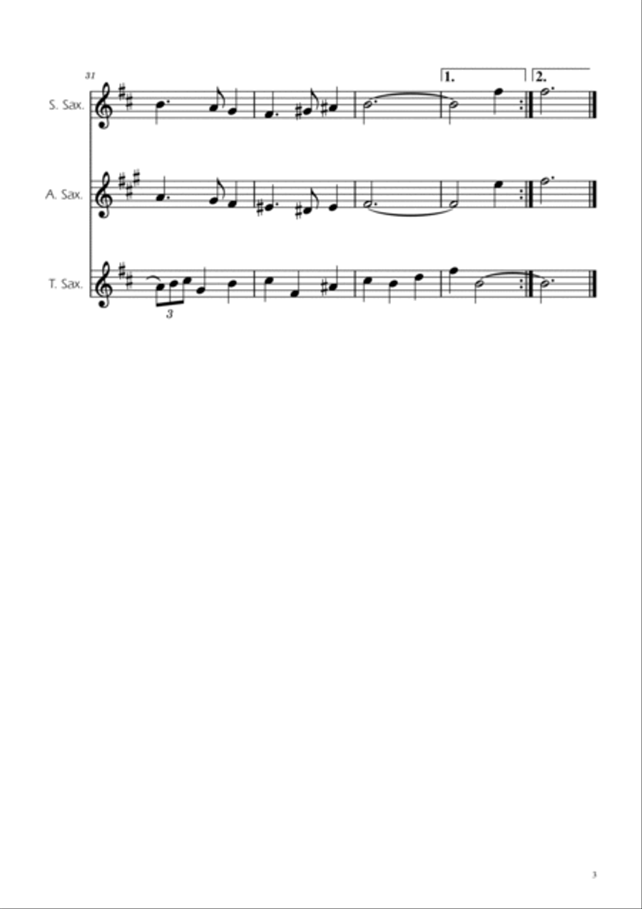 Greensleeves - Sax Trio Woodwind Trio scores gallery preview page 3