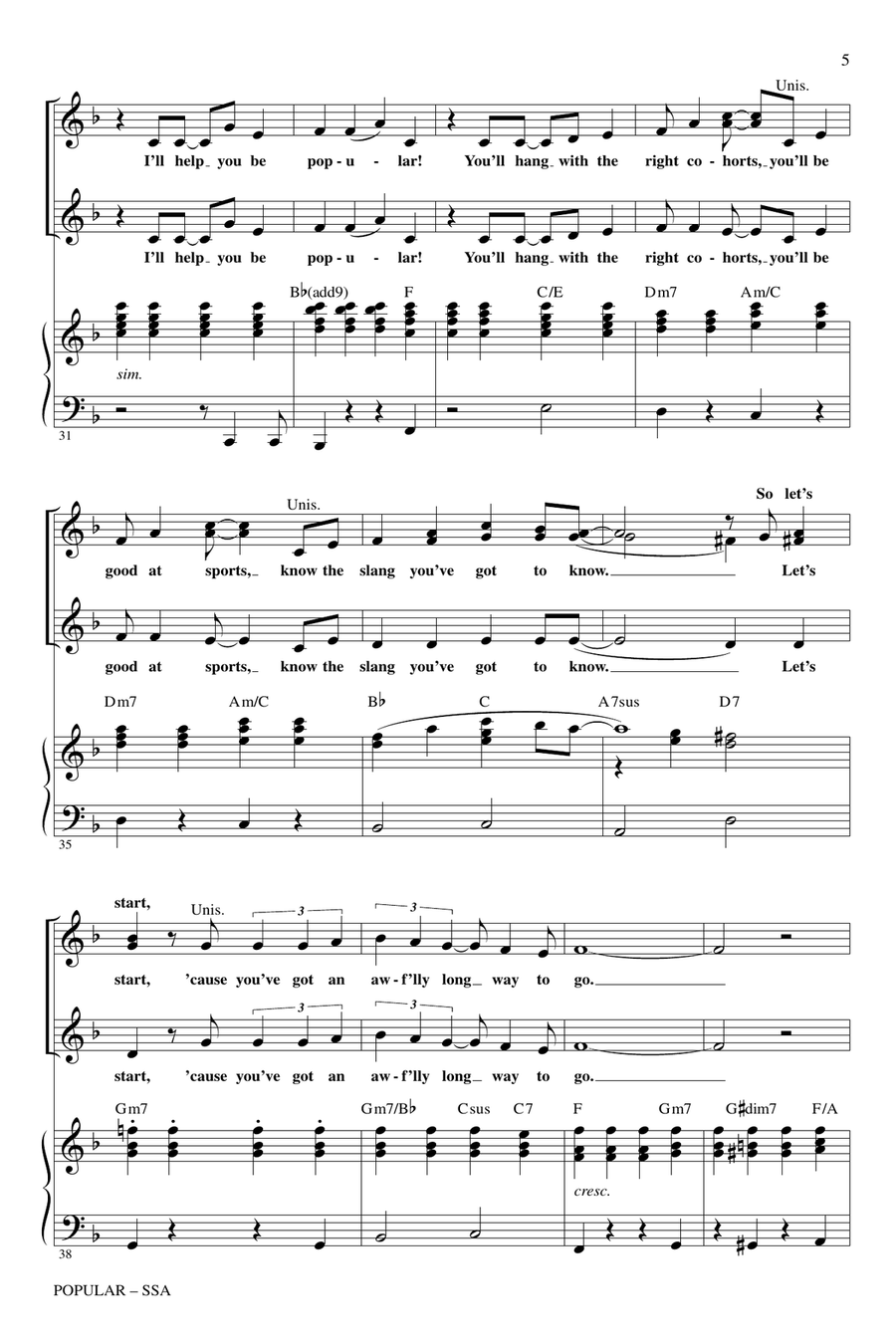 Popular (from Wicked) (arr. Mac Huff) SSA scores gallery preview page 4