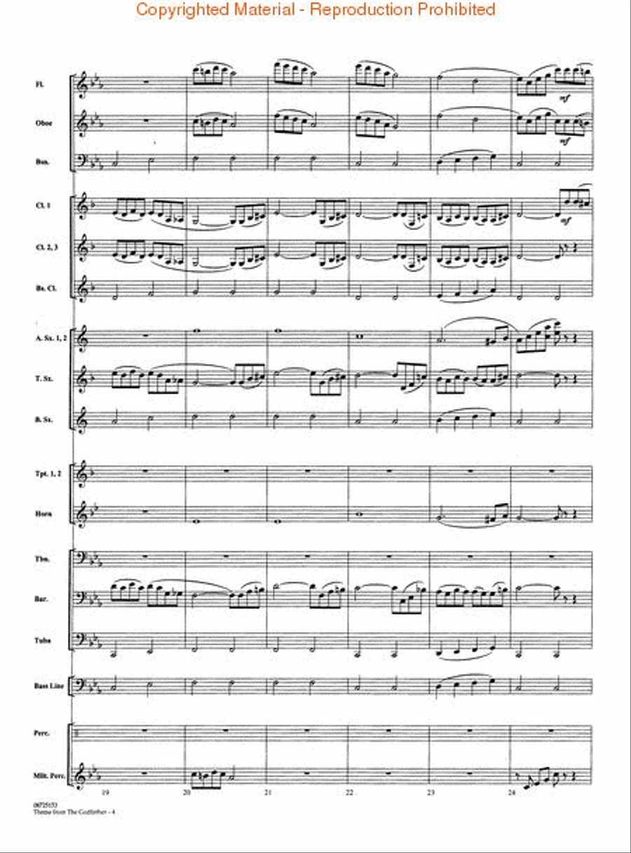 Theme from The Godfather Concert Band scores gallery preview page 2