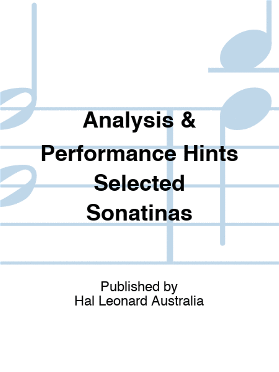 Analysis & Performance Hints Selected Sonatinas Piano Solo scores gallery preview page 1