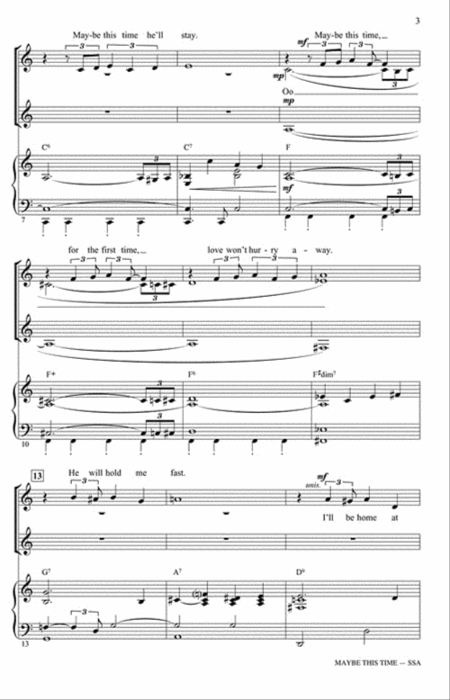 Maybe This Time Show Choir scores gallery preview page 3
