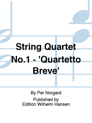 Book cover for String Quartet No.1 - 'Quartetto Breve'