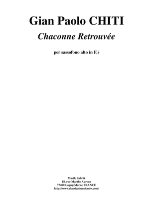 Gian Paolo Chiti: Chaconne Retrouvée for alto saxophone