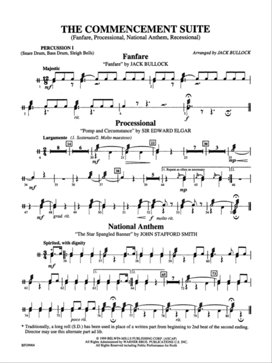 Commencement Suite: 1st Percussion Full Orchestra scores gallery preview page 1