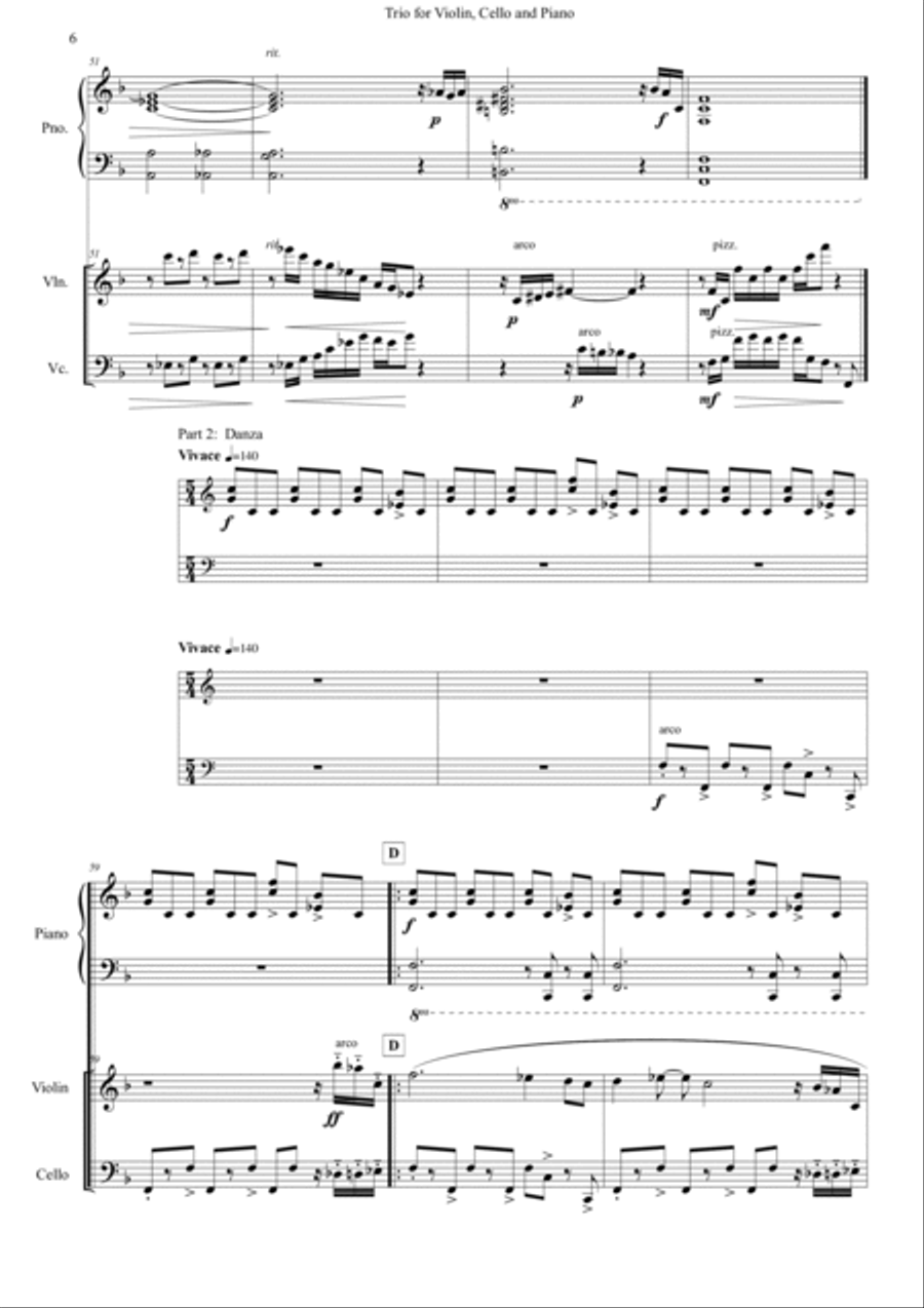 Trio for Piano, Violin and Cello String Orchestra scores gallery preview page 6