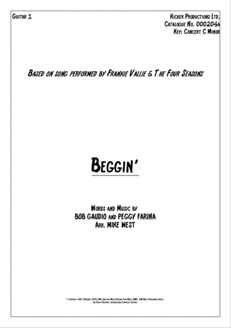 Beggin' Beggin' Small Ensemble scores gallery preview page 1
