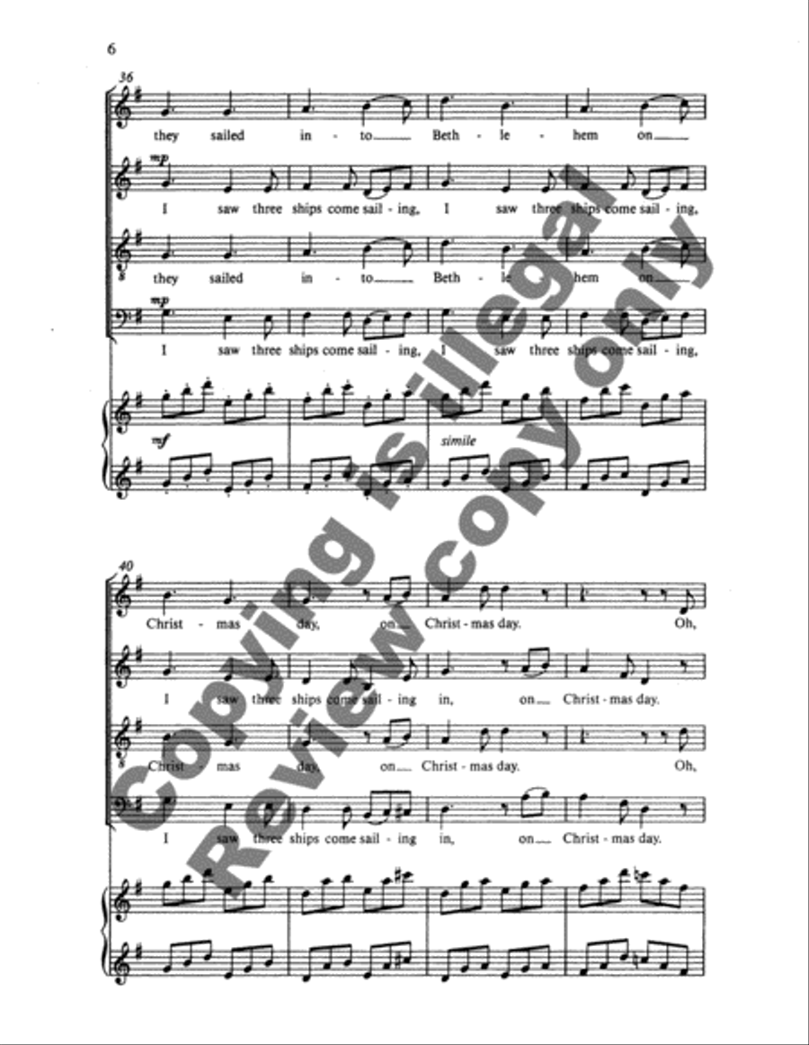 Christmas Trilogy: 1. I Saw Three Ships 4-Part scores gallery preview page 11