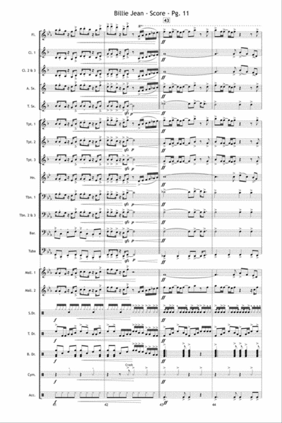 Billie Jean Marching Band scores gallery preview page 12