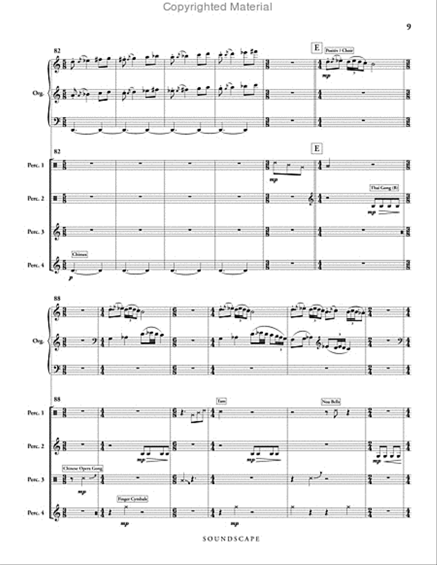 Soundscape for Organ & Percussion Ensemble (score & parts) Percussion Ensemble scores gallery preview page 10