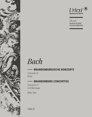 Book cover for Brandenburg Concerto No. 6 in Bb major BWV 1051