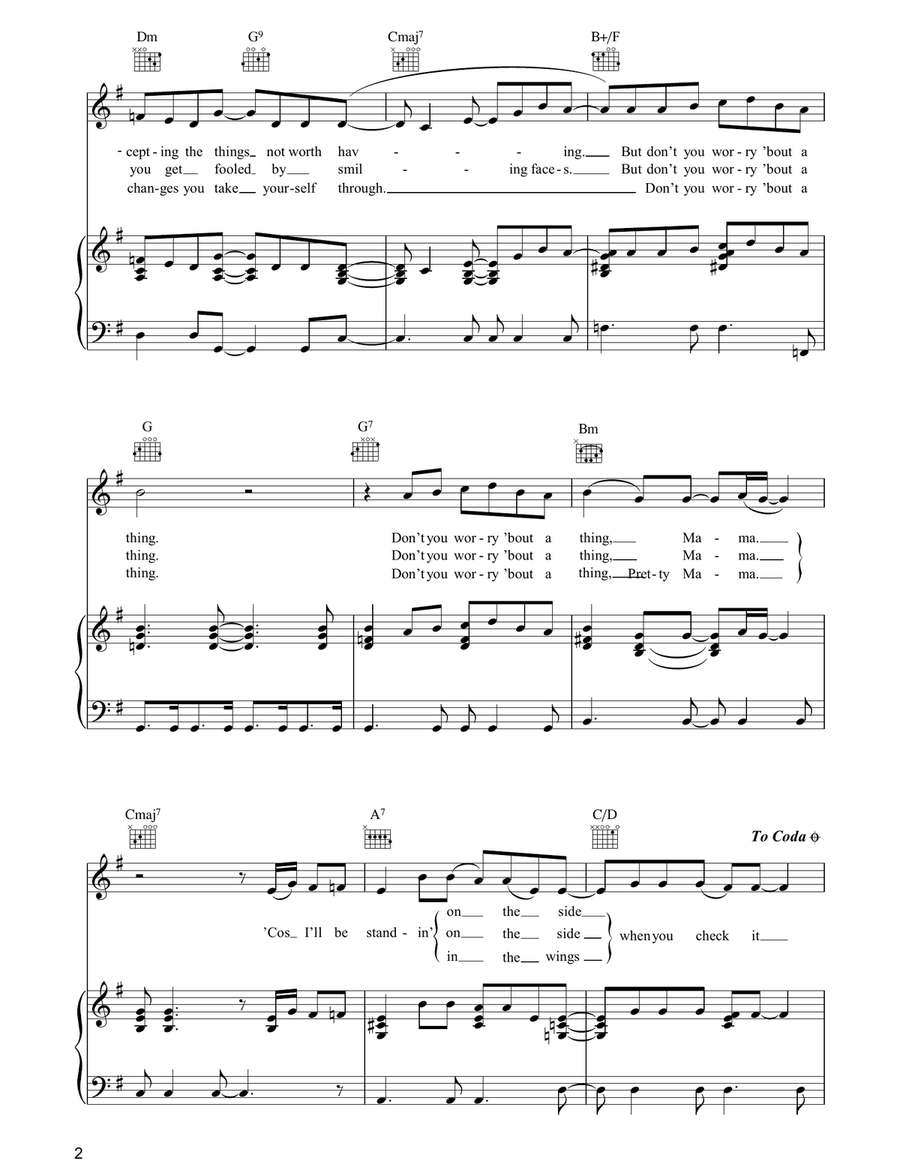 Don't You Worry 'Bout A Thing Piano, Vocal, Guitar scores gallery preview page 2