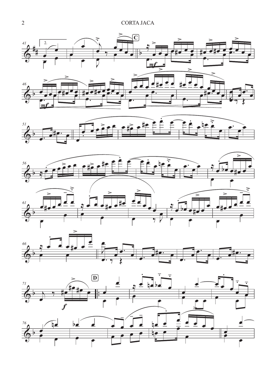 Corta Jaca (Gaucho) - Chiquinha Gonzaga for Alto Saxophone Alto Saxophone scores gallery preview page 2