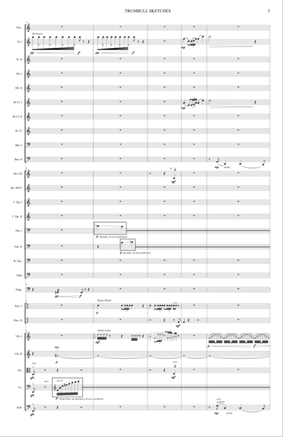 Trumbull Sketches Full Orchestra scores gallery preview page 5