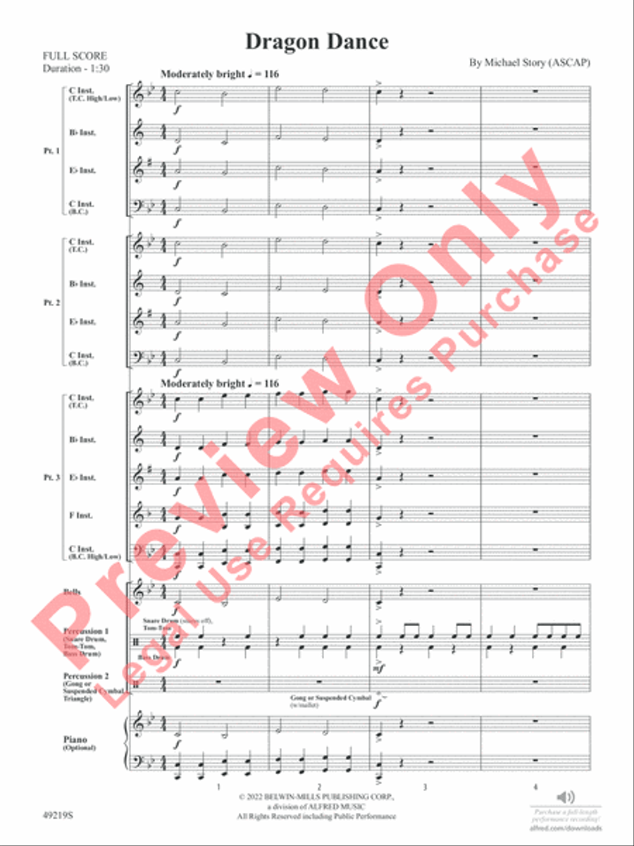 Dragon Dance Concert Band scores gallery preview page 4