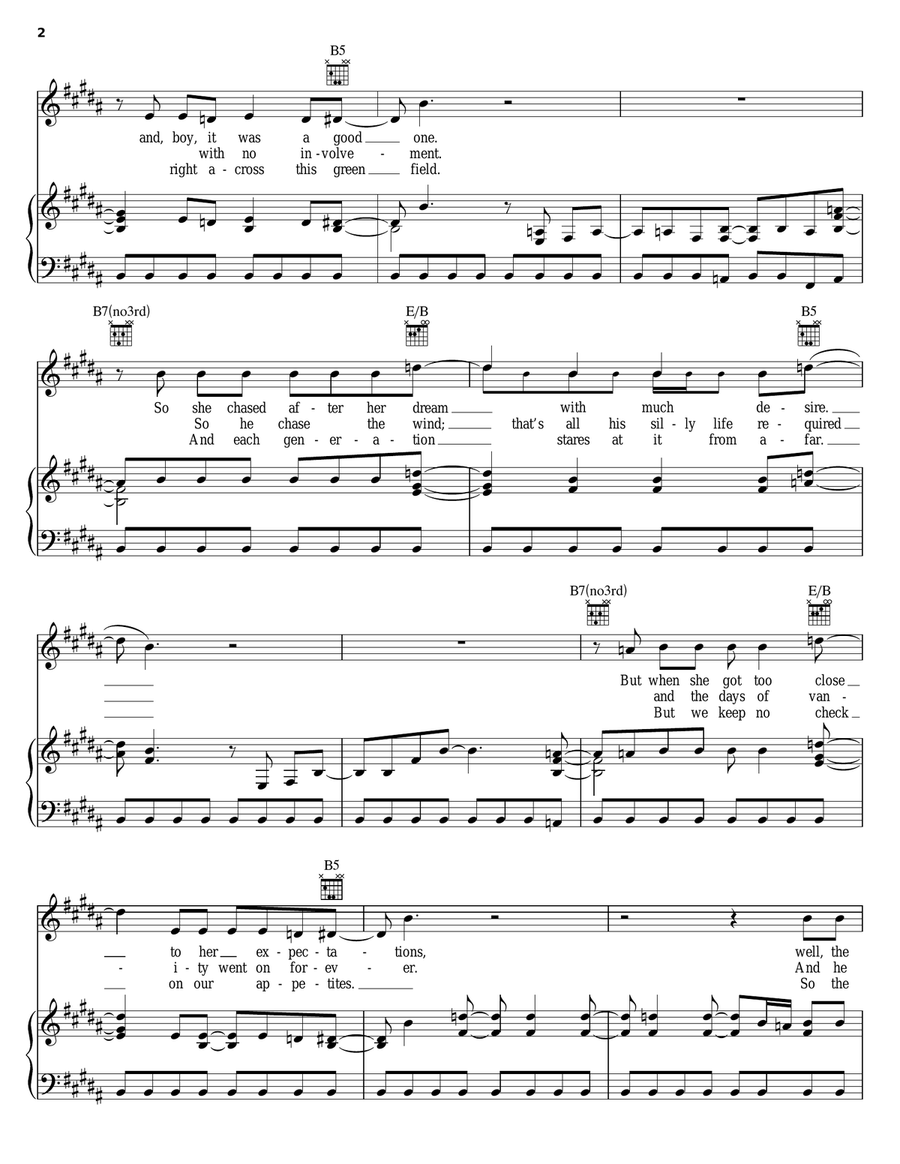 Paper In Fire Paper In Fire Piano, Vocal, Guitar scores gallery preview page 2