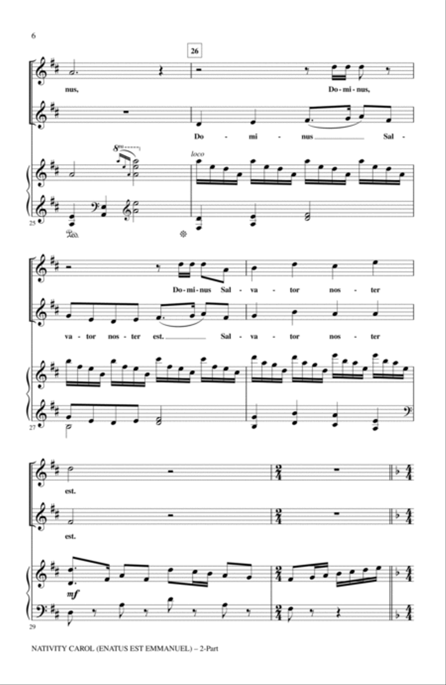 Nativity Carol (Enatus Est Emmanuel) 2-Part scores gallery preview page 4