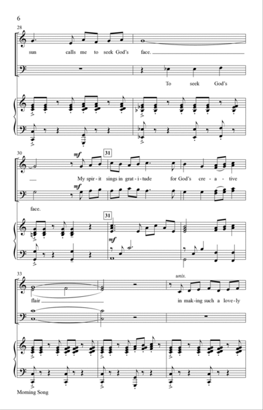 Morning Song Morning Song 4-Part scores gallery preview page 5