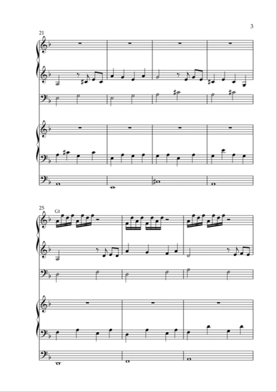 Hey, Sokoly, Op. 224 (Organ Duet) by Vidas Pinkevicius Organ Solo scores gallery preview page 3