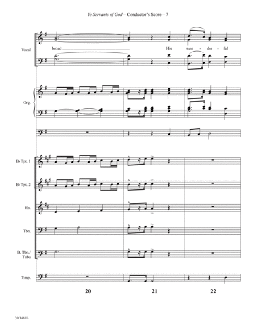 Ye Servants of God - Brass and Percussion Score and Parts Choir scores gallery preview page 9