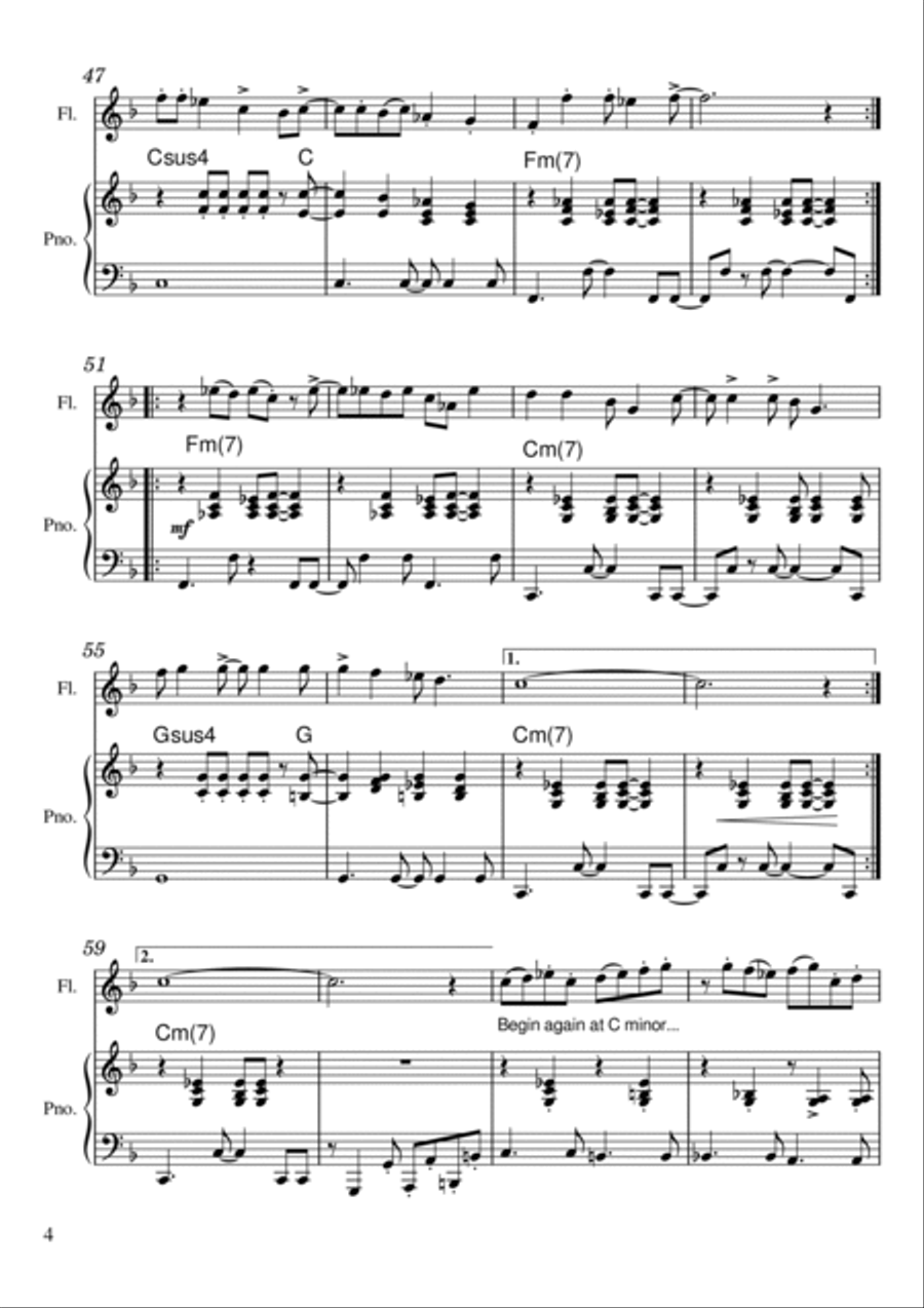 Catch the Late Train Flute Solo scores gallery preview page 4